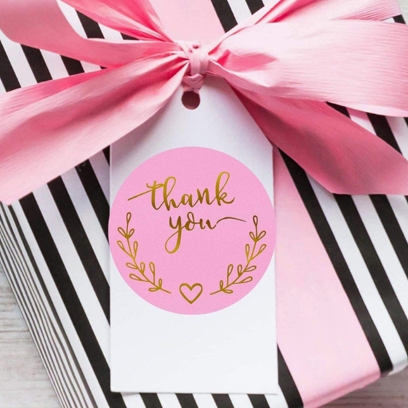 200 THANK YOU Pink Stickers 1" - Picture 4 of 5
